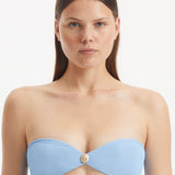 Baia Baby Blue Bandeau Textured Bikini Top