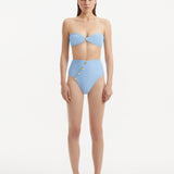 Baia Baby Blue Bandeau Textured Bikini Top