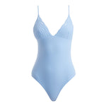 Anahita Baby Blue V Neck Swimsuit | Moeva | Swimsuit | Each week unveils new pieces—luxury swimwear, fluid resort silhouettes, and elevated summer-to-evening essentials designed to carry you from coastal escapes to city nights.