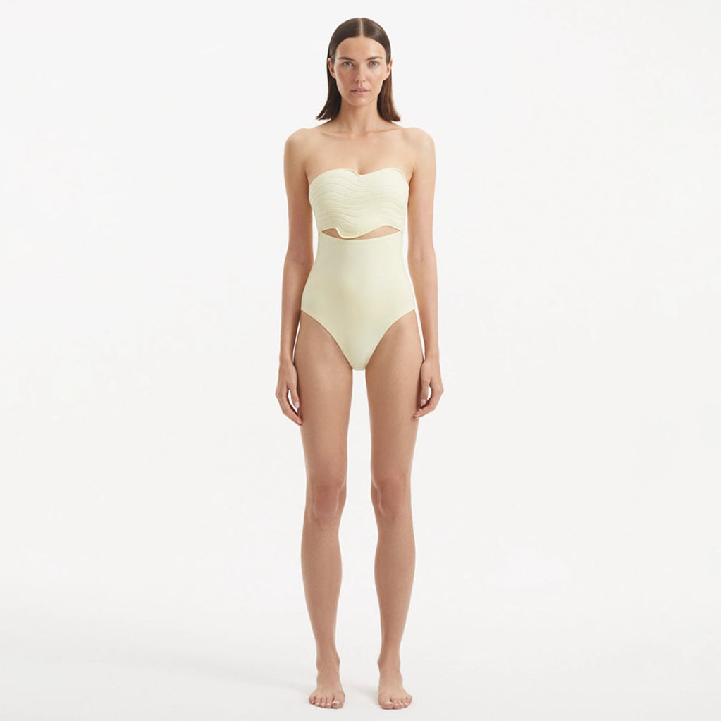 Adria Yellow Bandeu Swimsuit | Moeva | Swimsuit | Each week unveils new pieces—luxury swimwear, fluid resort silhouettes, and elevated summer-to-evening essentials designed to carry you from coastal escapes to city nights.