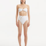 Baia White Bandeau Textured Bikini Top