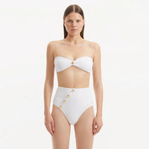 Adva White Balconette Textured High Waist Bikini Set | Moeva | Bikini Set | Each week unveils new pieces—luxury swimwear, fluid resort silhouettes, and elevated summer-to-evening essentials designed to carry you from coastal escapes to city nights.