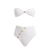 Baia White Bandeau High Waist Bikini Set | Moeva | Bikini Sets | Each week unveils new pieces—luxury swimwear, fluid resort silhouettes, and elevated summer-to-evening essentials designed to carry you from coastal escapes to city nights.