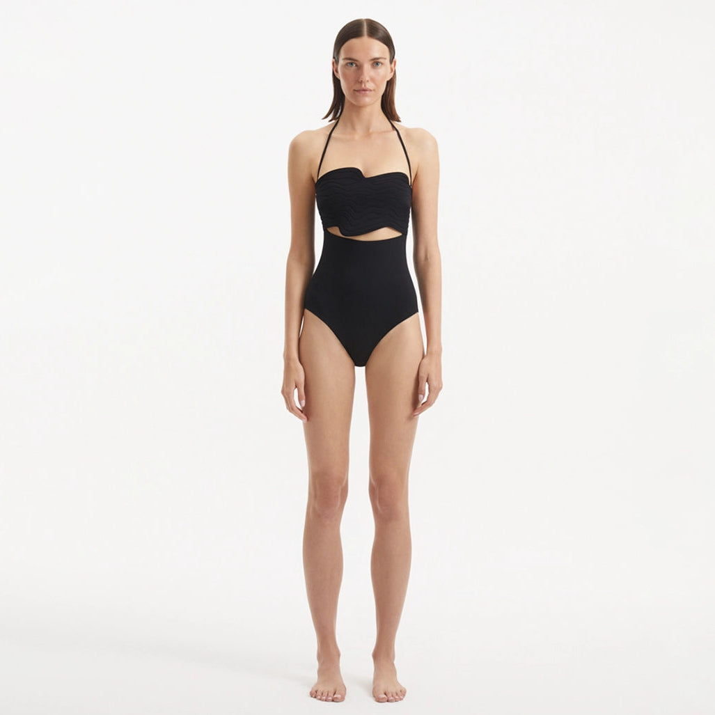 Adria Black Bandeu Swimsuit | Moeva | Swimsuit | Each week unveils new pieces—luxury swimwear, fluid resort silhouettes, and elevated summer-to-evening essentials designed to carry you from coastal escapes to city nights.