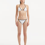 Zarya White Triangle Textured Bikini Top