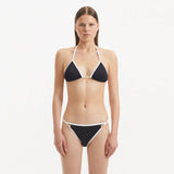 Zarya Black Triangle Textured Mid Coverage Bikini Set | Moeva | Bikini Set | Each week unveils new pieces—luxury swimwear, fluid resort silhouettes, and elevated summer-to-evening essentials designed to carry you from coastal escapes to city nights.