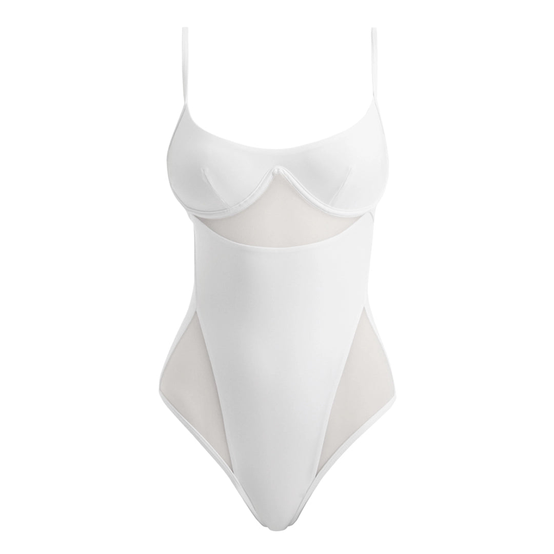 Darya White Scoop Neck Swimsuit | Moeva | Swimsuit | Each week unveils new pieces—luxury swimwear, fluid resort silhouettes, and elevated summer-to-evening essentials designed to carry you from coastal escapes to city nights.