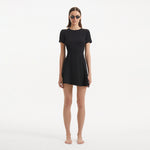 Derin Black Short-Sleeve Mini Dress | Moeva | RTW Dresses | Each week unveils new pieces—luxury swimwear, fluid resort silhouettes, and elevated summer-to-evening essentials designed to carry you from coastal escapes to city nights.