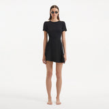 Derin Black Short-Sleeve Mini Dress | Moeva | RTW Dresses | Each week unveils new pieces—luxury swimwear, fluid resort silhouettes, and elevated summer-to-evening essentials designed to carry you from coastal escapes to city nights.