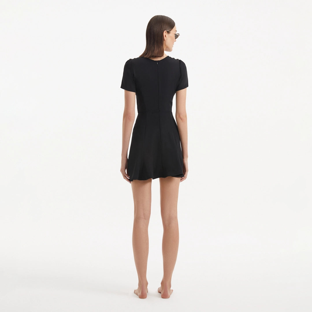 Derin Black Short-Sleeve Mini Dress | Moeva | RTW Dresses | Each week unveils new pieces—luxury swimwear, fluid resort silhouettes, and elevated summer-to-evening essentials designed to carry you from coastal escapes to city nights.