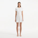 Derin White Short-Sleeve Mini Dress | Moeva | RTW Dresses | Each week unveils new pieces—luxury swimwear, fluid resort silhouettes, and elevated summer-to-evening essentials designed to carry you from coastal escapes to city nights.