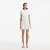 Derin White Short-Sleeve Mini Dress | Moeva | Dress | Each week unveils new pieces—luxury swimwear, fluid resort silhouettes, and elevated summer-to-evening essentials designed to carry you from coastal escapes to city nights.