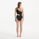 Narelle Black One Shoulder Textured Swimsuit | Moeva | Swimsuit | Each week unveils new pieces—luxury swimwear, fluid resort silhouettes, and elevated summer-to-evening essentials designed to carry you from coastal escapes to city nights.