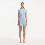 Derin Baby Blue Short-Sleeve Mini Dress | Moeva | RTW Dresses | Each week unveils new pieces—luxury swimwear, fluid resort silhouettes, and elevated summer-to-evening essentials designed to carry you from coastal escapes to city nights.