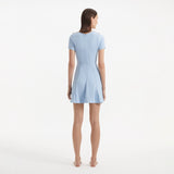 Derin Baby Blue Short-Sleeve Mini Dress | Moeva | RTW Dresses | Each week unveils new pieces—luxury swimwear, fluid resort silhouettes, and elevated summer-to-evening essentials designed to carry you from coastal escapes to city nights.