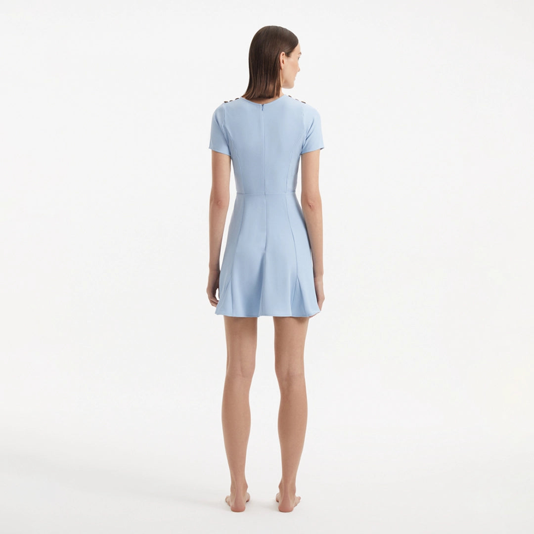 Derin Baby Blue Short-Sleeve Mini Dress | Moeva | Dress | Each week unveils new pieces—luxury swimwear, fluid resort silhouettes, and elevated summer-to-evening essentials designed to carry you from coastal escapes to city nights.