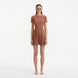 Derin Brown Short-Sleeve Mini Dress | Moeva | RTW Dresses | Each week unveils new pieces—luxury swimwear, fluid resort silhouettes, and elevated summer-to-evening essentials designed to carry you from coastal escapes to city nights.