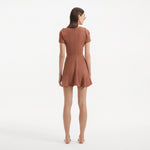 Derin Brown Short-Sleeve Mini Dress | Moeva | RTW Dresses | Each week unveils new pieces—luxury swimwear, fluid resort silhouettes, and elevated summer-to-evening essentials designed to carry you from coastal escapes to city nights.
