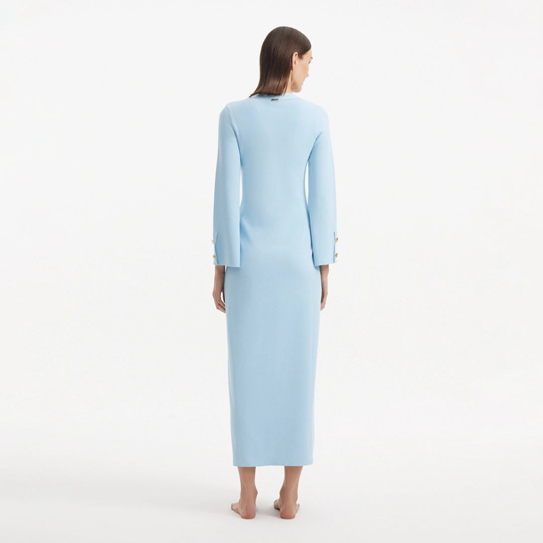 Nira Baby Blue Dress | Moeva | RTW Dresses | Each week unveils new pieces—luxury swimwear, fluid resort silhouettes, and elevated summer-to-evening essentials designed to carry you from coastal escapes to city nights.