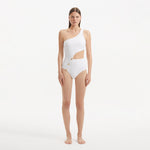 Narelle White One Shoulder Textured Swimsuit | Moeva | Swimsuit | Each week unveils new pieces—luxury swimwear, fluid resort silhouettes, and elevated summer-to-evening essentials designed to carry you from coastal escapes to city nights.