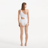 Narelle White One Shoulder Textured Swimsuit | Moeva | Swimsuit | Each week unveils new pieces—luxury swimwear, fluid resort silhouettes, and elevated summer-to-evening essentials designed to carry you from coastal escapes to city nights.