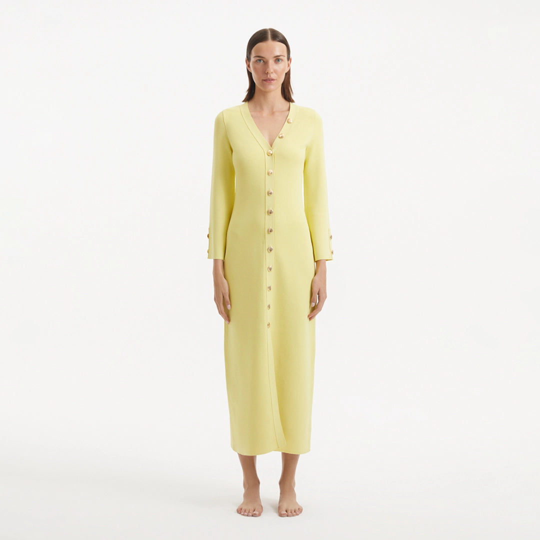Nira Yellow Dress | Moeva | RTW Dresses | Each week unveils new pieces—luxury swimwear, fluid resort silhouettes, and elevated summer-to-evening essentials designed to carry you from coastal escapes to city nights.