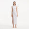 Apollo White Satin Sleeveless Long Dress with Side Slit | Moeva | RTW Dresses | Each week unveils new pieces—luxury swimwear, fluid resort silhouettes, and elevated summer-to-evening essentials designed to carry you from coastal escapes to city nights.