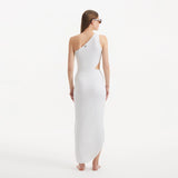 Shore White One-Shoulder Maxi Knitted Dress with Cut-Out Details | Moeva | RTW Dresses | Each week unveils new pieces—luxury swimwear, fluid resort silhouettes, and elevated summer-to-evening essentials designed to carry you from coastal escapes to city nights.