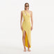 Shore Yellow One-Shoulder Maxi Knitted Dress with Cut-Out Details | Moeva | RTW Dresses | Each week unveils new pieces—luxury swimwear, fluid resort silhouettes, and elevated summer-to-evening essentials designed to carry you from coastal escapes to city nights.