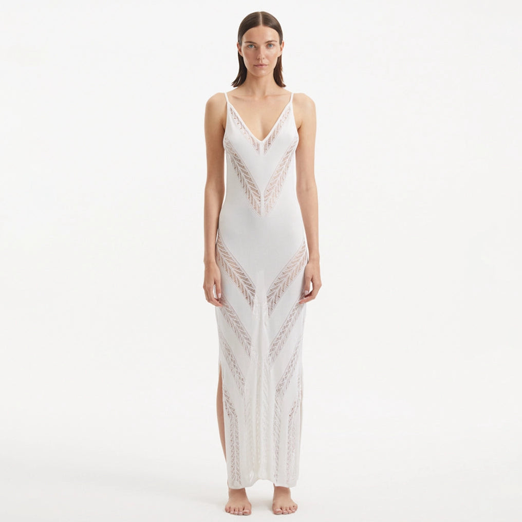 Mimi White Knit Sleeveless Maxi Dress | Moeva | Dress | Each week unveils new pieces—luxury swimwear, fluid resort silhouettes, and elevated summer-to-evening essentials designed to carry you from coastal escapes to city nights.