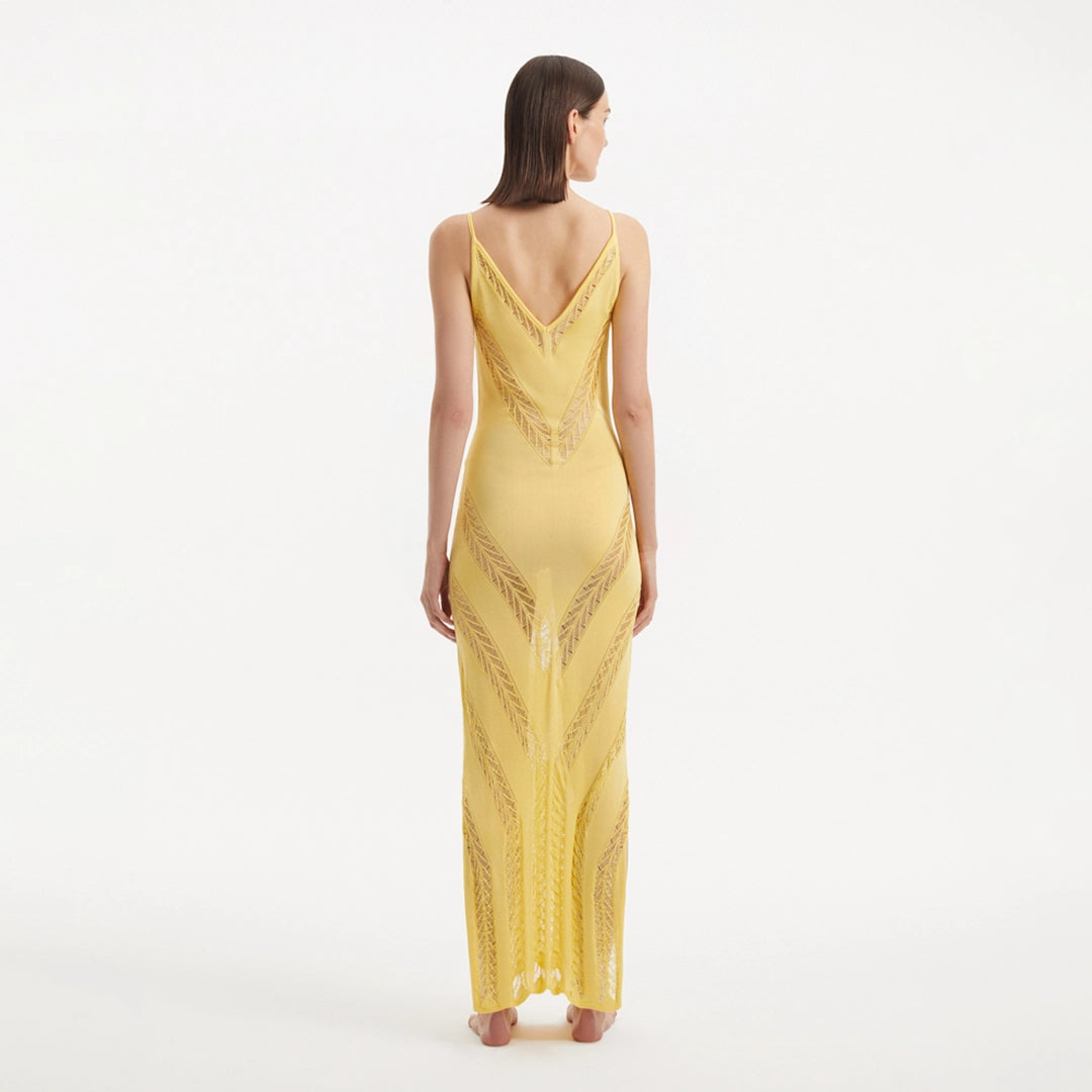 Mimi Yellow Knit Sleeveless Maxi Dress | Moeva | Beachwear Dresses | Each week unveils new pieces—luxury swimwear, fluid resort silhouettes, and elevated summer-to-evening essentials designed to carry you from coastal escapes to city nights.