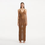 Mimi Brown Knit Sleeveless Maxi Dress | Moeva | Beachwear Dresses | Each week unveils new pieces—luxury swimwear, fluid resort silhouettes, and elevated summer-to-evening essentials designed to carry you from coastal escapes to city nights.
