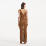 Mimi Brown Knit Sleeveless Maxi Dress | Moeva | Beachwear Dresses | Each week unveils new pieces—luxury swimwear, fluid resort silhouettes, and elevated summer-to-evening essentials designed to carry you from coastal escapes to city nights.