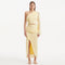 Monroe & Alani Fringe Asymmetric Knit Yellow Set | Moeva | Set | Each week unveils new pieces—luxury swimwear, fluid resort silhouettes, and elevated summer-to-evening essentials designed to carry you from coastal escapes to city nights.