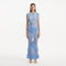 Maris Baby Blue Knitted Maxi Dress with Fringe and Open Back | Moeva | RTW Dresses | Each week unveils new pieces—luxury swimwear, fluid resort silhouettes, and elevated summer-to-evening essentials designed to carry you from coastal escapes to city nights.