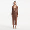 Itzel Brown Knitted Mesh Long-Sleeve Kaftan | Moeva | Kaftans | Each week unveils new pieces—luxury swimwear, fluid resort silhouettes, and elevated summer-to-evening essentials designed to carry you from coastal escapes to city nights.