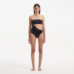 Marilla Black Bandeau Satin Swimsuit | Moeva | Swimsuit | Each week unveils new pieces—luxury swimwear, fluid resort silhouettes, and elevated summer-to-evening essentials designed to carry you from coastal escapes to city nights.