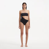 Marilla Black Bandeau Satin Swimsuit | Moeva | Swimsuit | Each week unveils new pieces—luxury swimwear, fluid resort silhouettes, and elevated summer-to-evening essentials designed to carry you from coastal escapes to city nights.