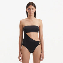 Marilla Black Bandeau Satin Swimsuit | Moeva | Swimsuit | Each week unveils new pieces—luxury swimwear, fluid resort silhouettes, and elevated summer-to-evening essentials designed to carry you from coastal escapes to city nights.