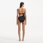 Marilla Black Bandeau Satin Swimsuit | Moeva | Swimsuit | Each week unveils new pieces—luxury swimwear, fluid resort silhouettes, and elevated summer-to-evening essentials designed to carry you from coastal escapes to city nights.