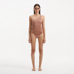 Kaimana Brown One Shoulder Satin Swimsuit | Moeva | Swimsuit | Each week unveils new pieces—luxury swimwear, fluid resort silhouettes, and elevated summer-to-evening essentials designed to carry you from coastal escapes to city nights.