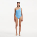 Kaimana Baby Blue One Shoulder Satin Swimsuit | Moeva | Swimsuit | Each week unveils new pieces—luxury swimwear, fluid resort silhouettes, and elevated summer-to-evening essentials designed to carry you from coastal escapes to city nights.