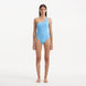 Kaimana Baby Blue One Shoulder Satin Swimsuit | Moeva | Swimsuit | Each week unveils new pieces—luxury swimwear, fluid resort silhouettes, and elevated summer-to-evening essentials designed to carry you from coastal escapes to city nights.