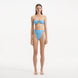 Clyde Baby Blue Bandeau High Waist Satin Bikini Set | Moeva | Bikini Sets | Each week unveils new pieces—luxury swimwear, fluid resort silhouettes, and elevated summer-to-evening essentials designed to carry you from coastal escapes to city nights.