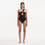 Halin Black One Shoulder Satin Swimsuit | Moeva | Swimsuit | Each week unveils new pieces—luxury swimwear, fluid resort silhouettes, and elevated summer-to-evening essentials designed to carry you from coastal escapes to city nights.
