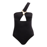 Halin Black One Shoulder Satin Swimsuit | Moeva | Swimsuit | Each week unveils new pieces—luxury swimwear, fluid resort silhouettes, and elevated summer-to-evening essentials designed to carry you from coastal escapes to city nights.