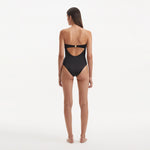 Kenna Black Bandeau Satin Swimsuit | Moeva | Swimsuit | Each week unveils new pieces—luxury swimwear, fluid resort silhouettes, and elevated summer-to-evening essentials designed to carry you from coastal escapes to city nights.