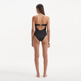 Kenna Black Bandeau Satin Swimsuit | Moeva | Swimsuit | Each week unveils new pieces—luxury swimwear, fluid resort silhouettes, and elevated summer-to-evening essentials designed to carry you from coastal escapes to city nights.