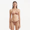 Rhea Brown Triangle Side Tie Satin Bikini Set | Moeva | Bikini Set | Each week unveils new pieces—luxury swimwear, fluid resort silhouettes, and elevated summer-to-evening essentials designed to carry you from coastal escapes to city nights.