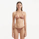 Rhea Brown Triangle Side Tie Satin Bikini Set | Moeva | Bikini Set | Each week unveils new pieces—luxury swimwear, fluid resort silhouettes, and elevated summer-to-evening essentials designed to carry you from coastal escapes to city nights.